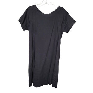 Theory Caliver Lace Back Stretch Linen Dress Raglan Sleeves black Womens Sz 6